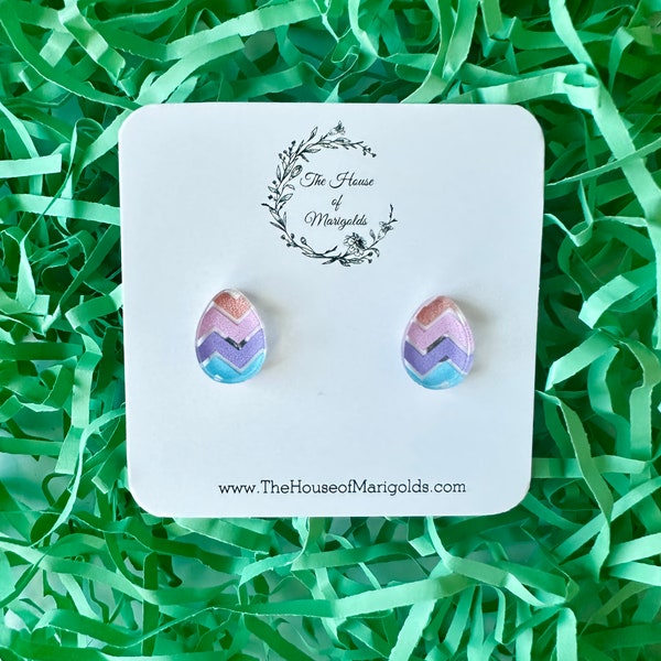 Studs de huevo de Pascua / Pendientes de primavera / Huevo de Pascua / Pendientes de Pascua / Huevos / Studs de primavera / Pendientes de acrílico / Pendientes / Regalo para ella