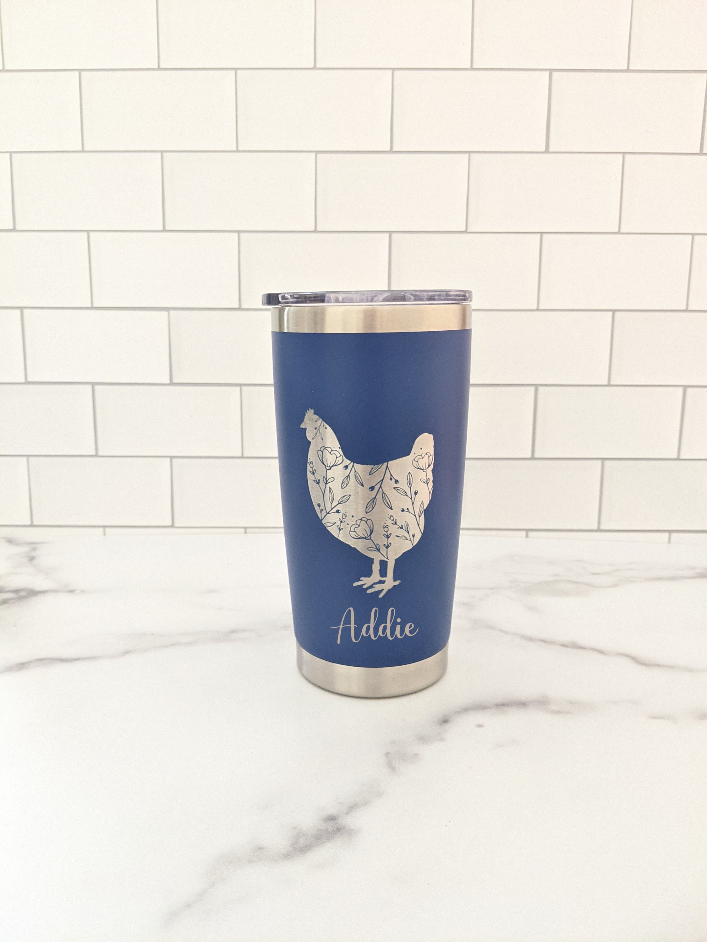 Floral Chicken Tumbler| Chicken Mug| Chicken Lover| Chicken Mom | Custom Chicken Gift| Gardener Gift