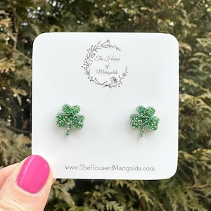 Kleeblatt Ohrstecker, St. Pattys Day Ohrringe