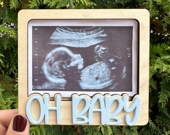 Oh Baby Sonogram Fridge Magnet| Sonogram Frame| Ultrasound Frame| Baby Announcement
