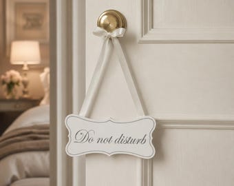Shabby Chic Home Office Do Not Disturb Vintage Style Rustic Pretty White Wood Hanging Door Plaque Sign Hotel Signs Plaques Wall