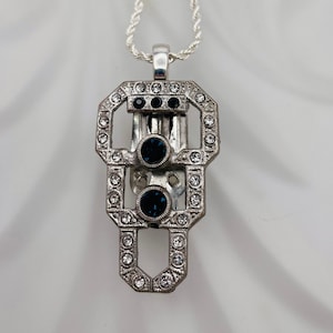 Art Deco Saphir Anhänger, Halskette, Clip, Antik