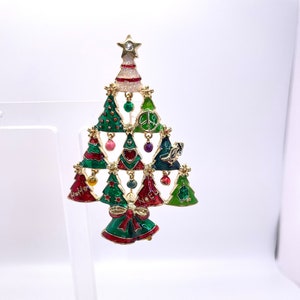 Christmas Brooch, Vintage, Holiday, Christmas Tree