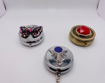 Estuche único para pastillas/maletín de viaje con joyas vintage, accesorio para bolso
