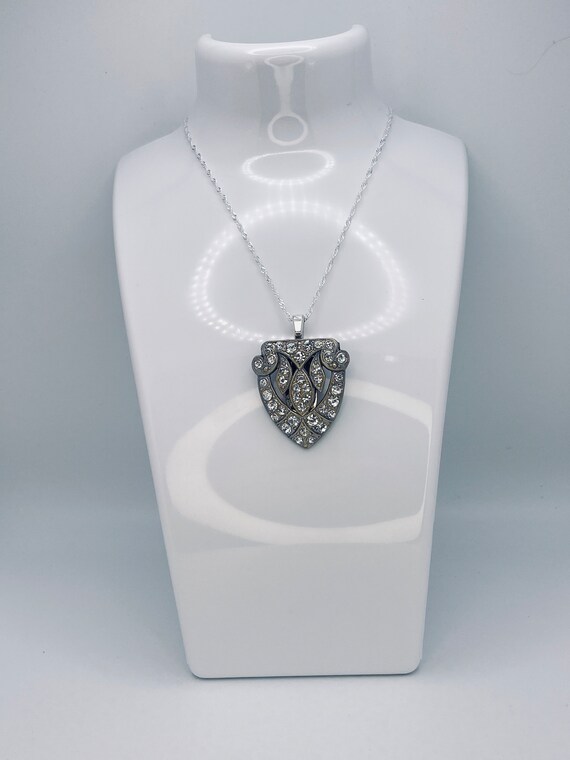 Antique Restored Pendant, Silver, Crystal,1930s