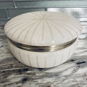 Etched Glass Jewelry Box, Trinket Box, Vintage
