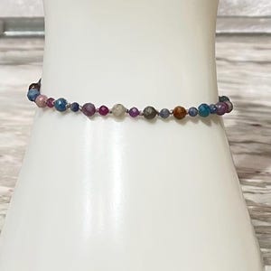 Sapphire & Ruby Bracelet, Hand Knotted, September Birthstone, Colorful Gemstones