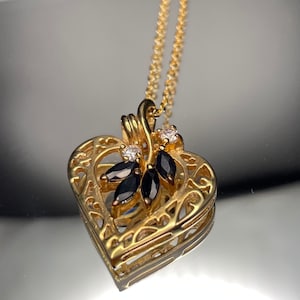 Sapphire, Gold, Heart Pendant