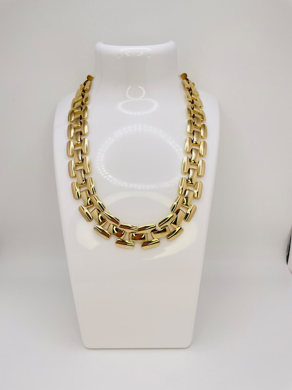 Gold link statement necklace Gem
