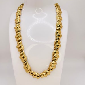 Monet Gold Link Necklace, Vintage