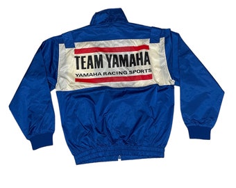 old “TEAM YAMAHA” nylon racing jacket 青白 Vintage Yamaha Racing Team Jacket - Etsy Canada
