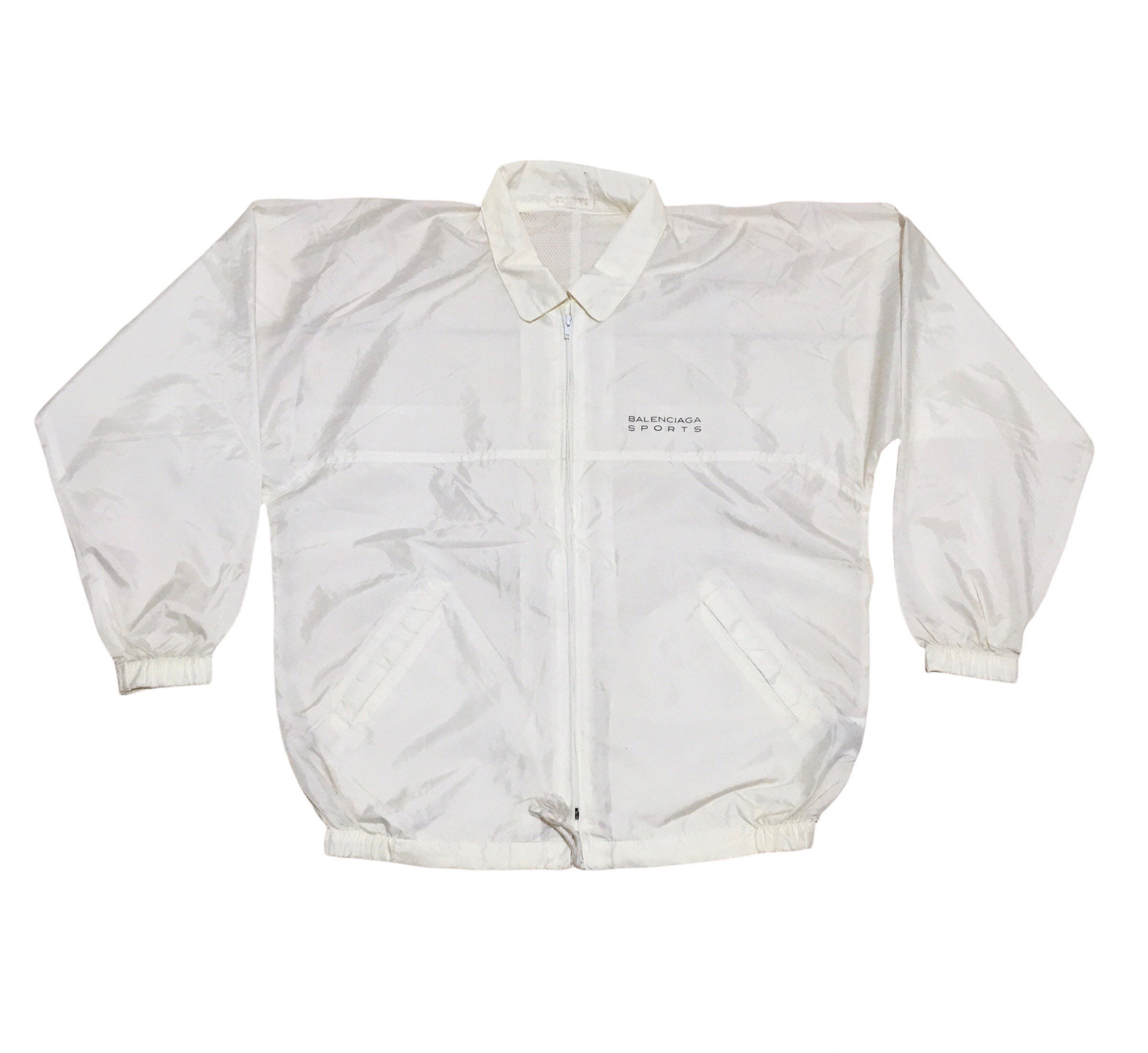 ジャケット・アウター 90s BALENCIAGA wool/silk iridescent coat Balenciaga Colorblock Logo Printed Synthetic Windbreaker