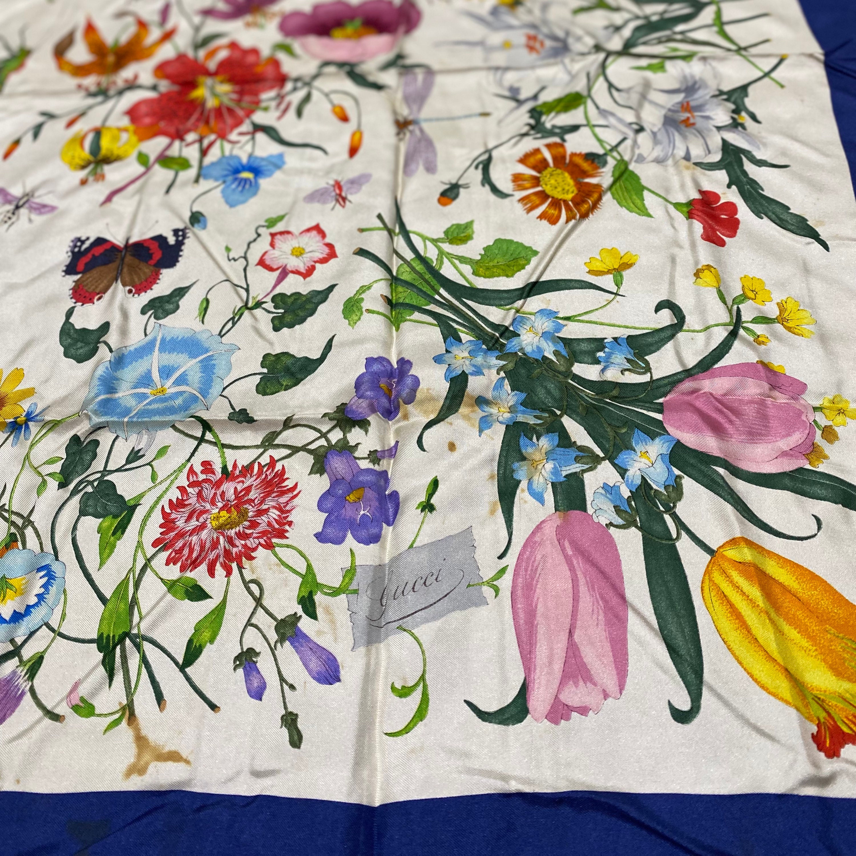 Vintage Gucci V.accornero Silk Scarf Etsy UK