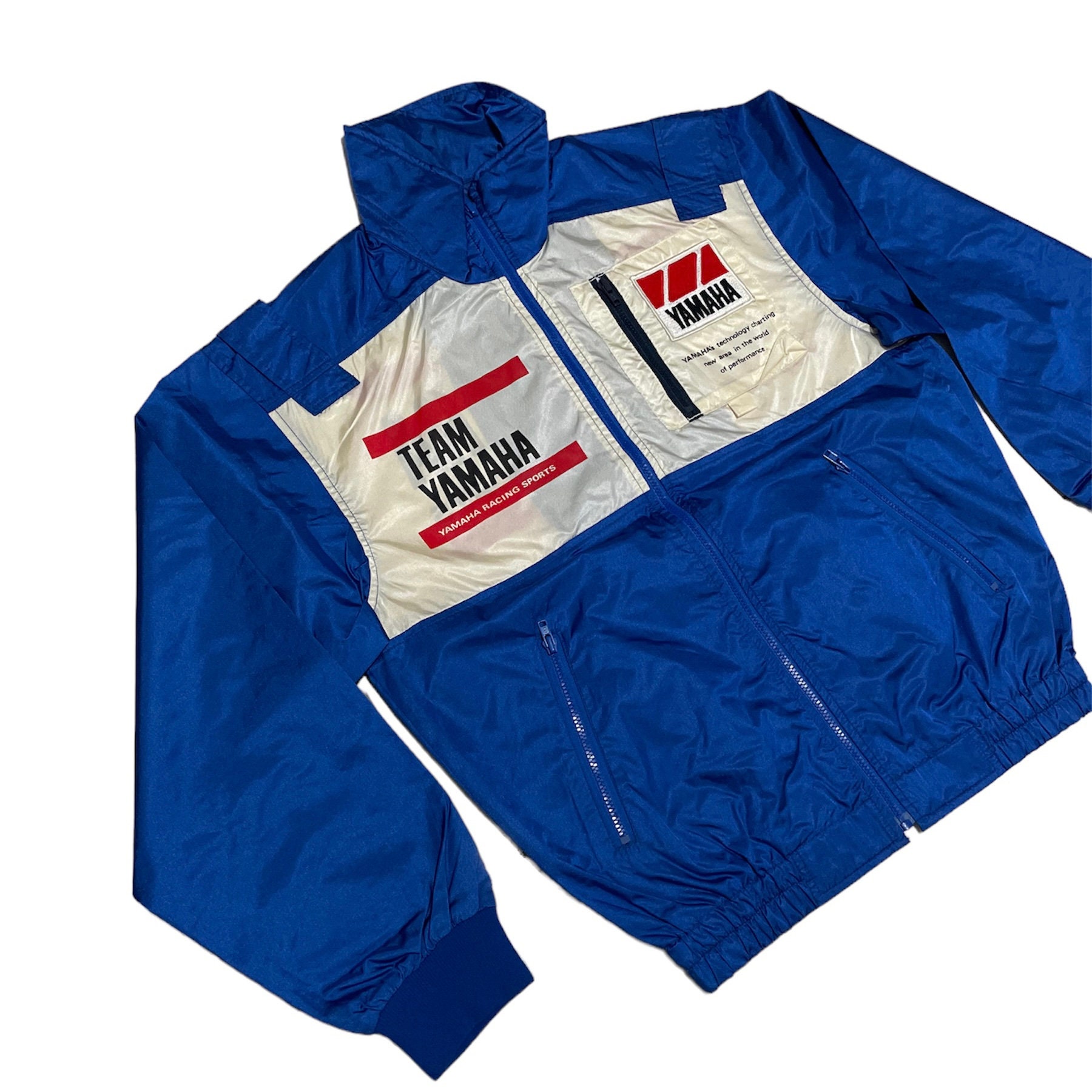 old “TEAM YAMAHA” nylon racing jacket 青白 old “TEAM YAMAHA” nylon racing jacket 青白 Rare!!! Vintage TEAM