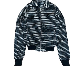 Vintage WLG Giorgio Brato Love bedruckte Lederjacke
