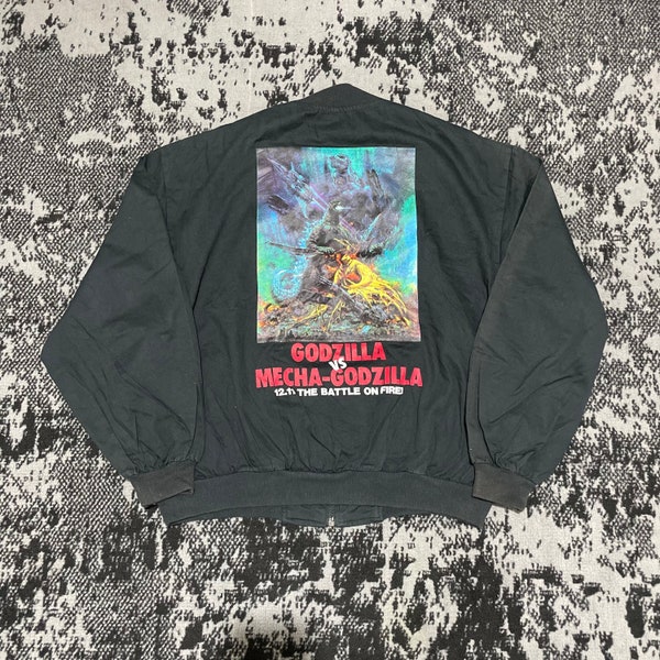 Rare Vintage Godzilla vs Mecha Godzilla 90s Bomber Jacket