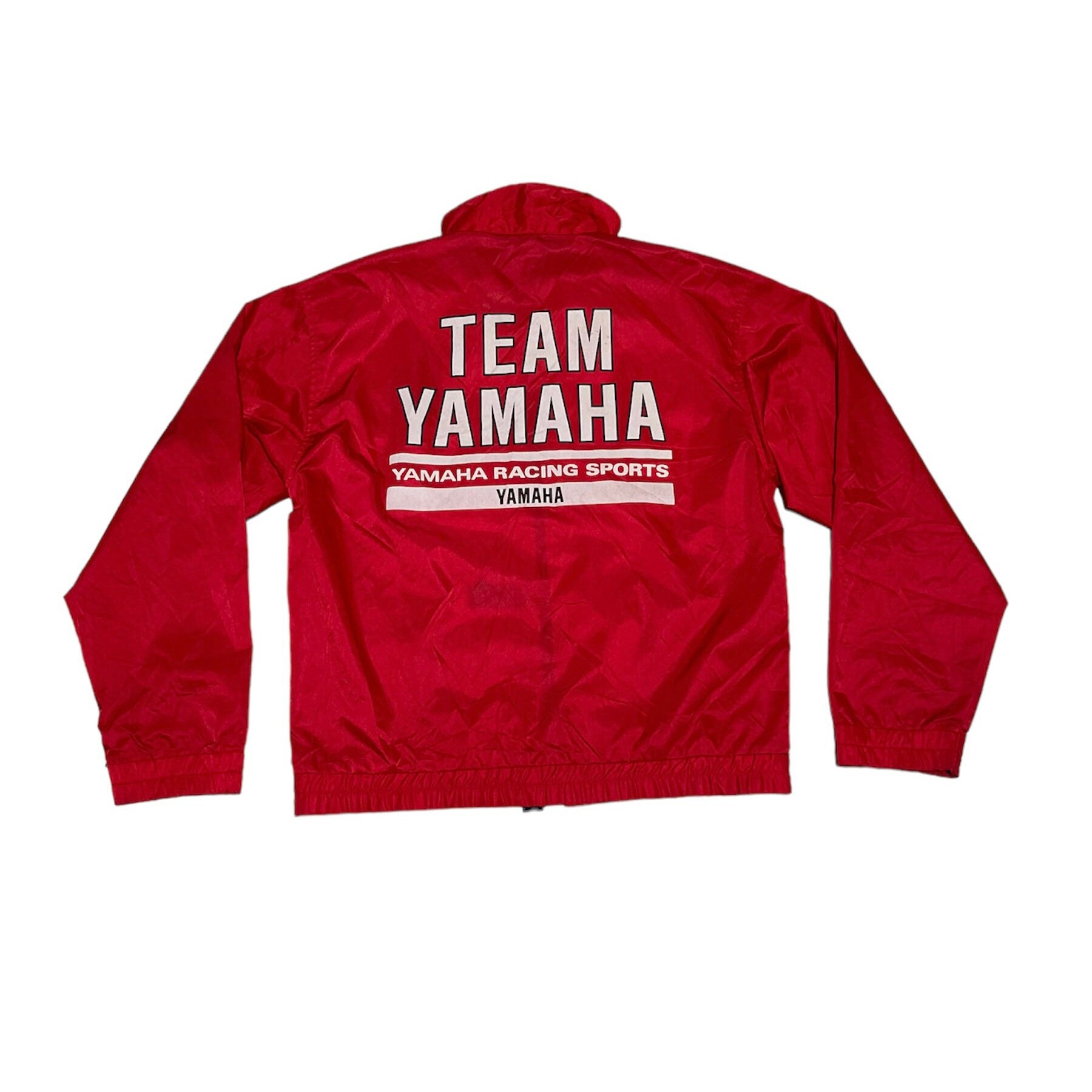 YAMAHA TEAMナイロンジャケット レッド Yahoo!オークション - レア ビンテージ TEAM YAMAHA RACING