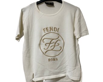 Camiseta vintage con logo grande de Fendi