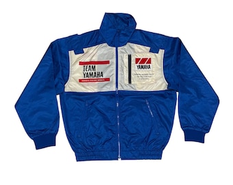 old “TEAM YAMAHA” nylon racing jacket 青白 old “TEAM YAMAHA” nylon racing jacket 青白 Vintage Team Yamaha