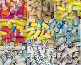 Hand-Rolled Recycled Paper Tube Beads, Colorful Jewelry Making, 1/2 Inch