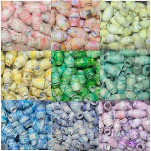 Cuentas de tubo de papel reciclado enrolladas a mano, para hacer joyas coloridas, 1/2 pulgada