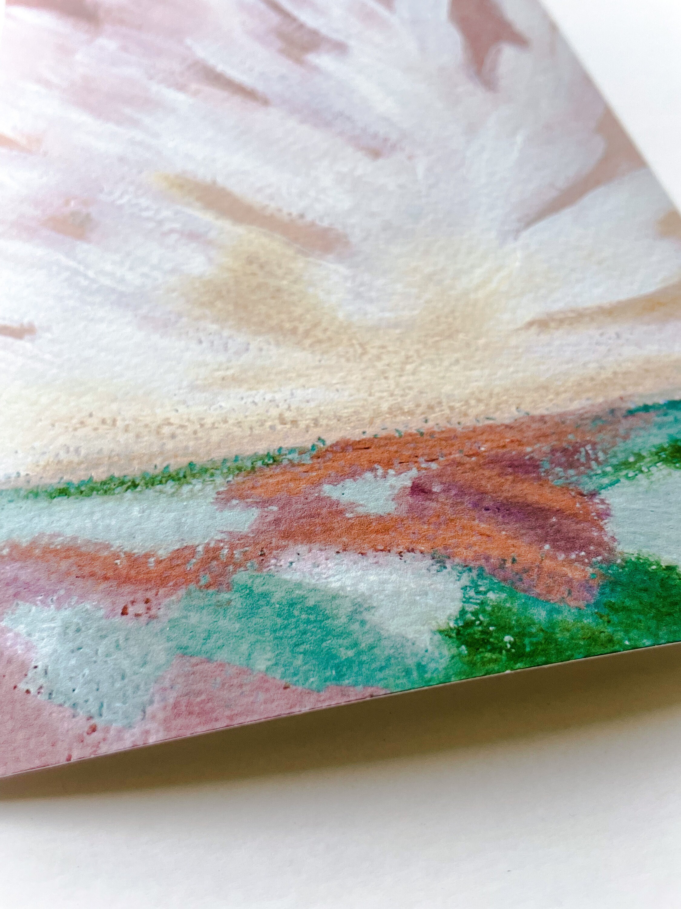 Pink Landscape Art Print Living Room Impressionist Art Print Etsy