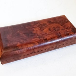 Gioielli di radice di legno di lusso vintage, scatola di sigari / scatola di sigarette / radica di Thuya / radice di rosa