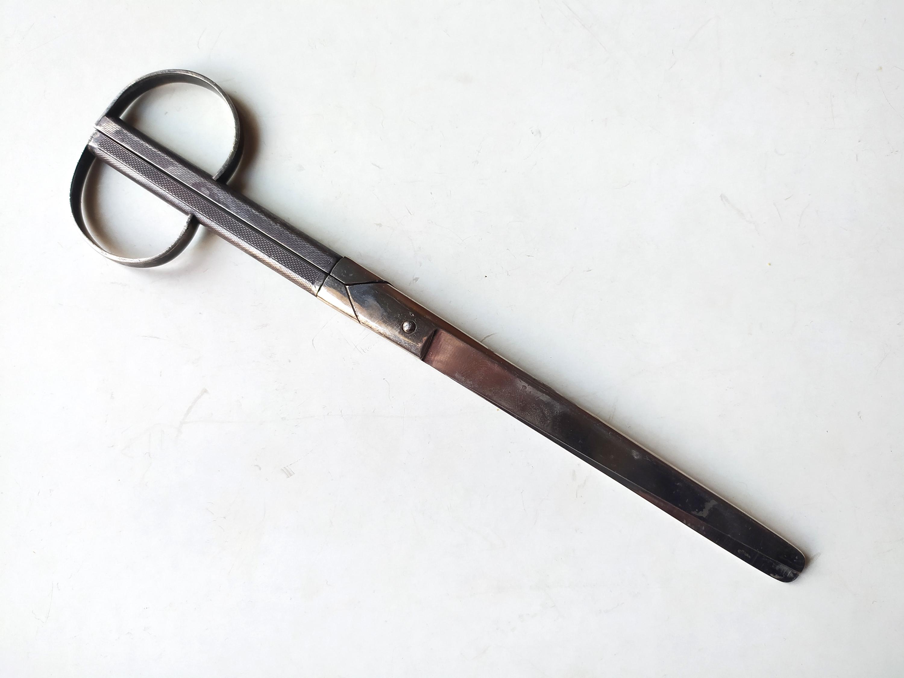 Letter Scissors Classical Vintage Sterling Scissors and Letter Opener in Original Leather Case ...