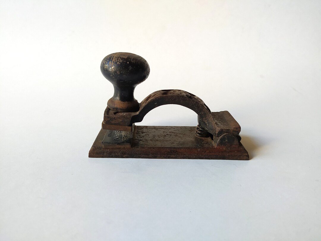 Antique Stamp Embosser / Paper Embossing Machine Law Firm G D