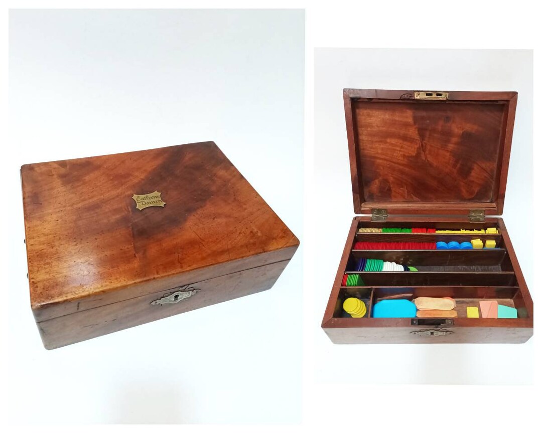 Antique Gambling Chips Box / Case / Writing Desk Box / Wood Etsy