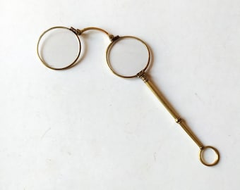 Victorian folding gold filled lorgnettes, opera glasses / antique eyeglasses