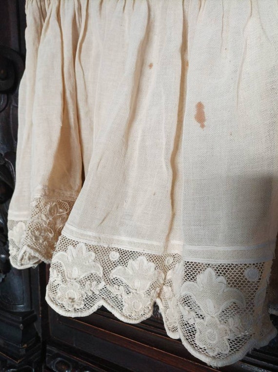 antique Victorian mini petticoat with lace / nigh… - image 6