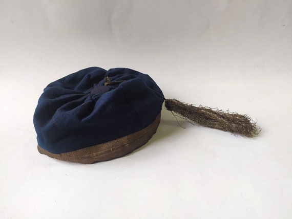 Antique Greek Traditional costume's blue hat with… - image 1