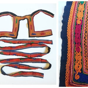 Antique 1800&#39;s traditional Karagouna costume embroidery / vest / saya / Thessaly / Central Greece / folk art textile