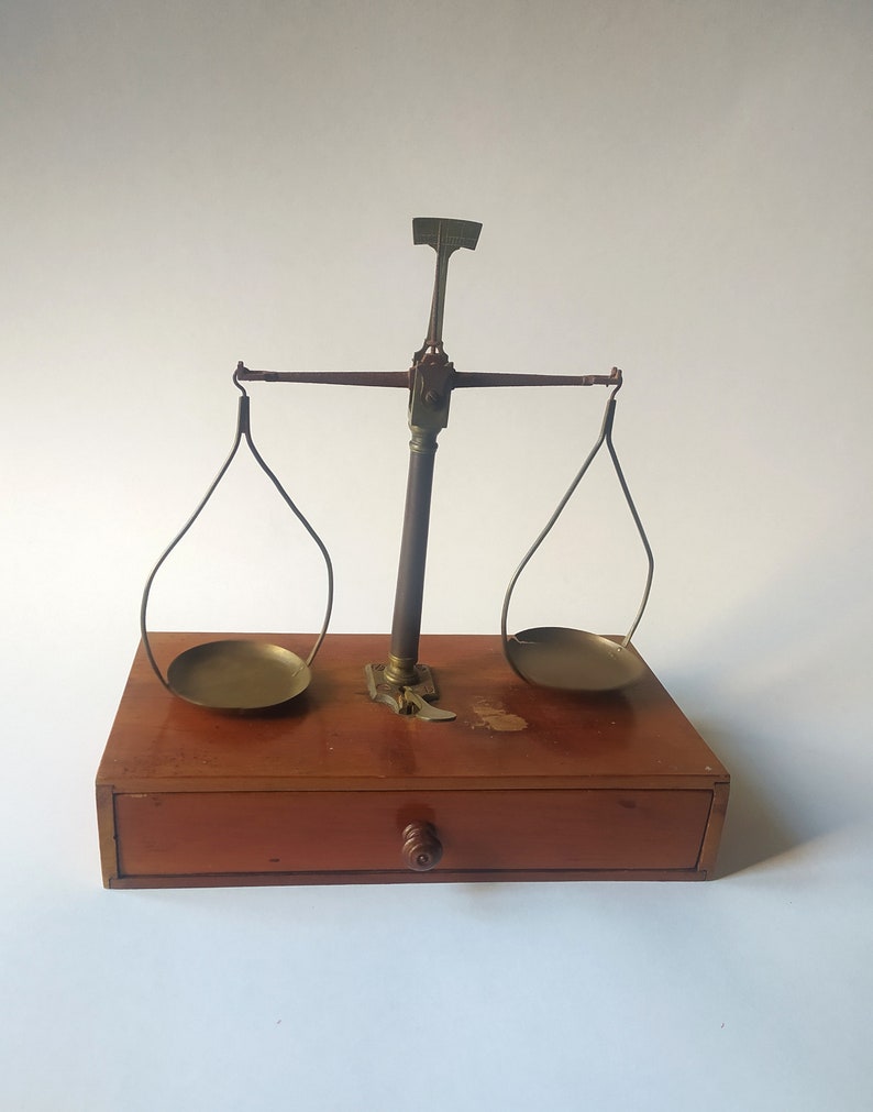 Antique Apothecary Balance Scale With Complete Set of Scale Weights ...