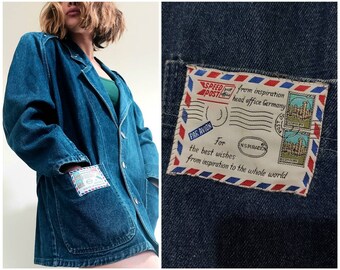 Vintage 80s 90s Jean jacket/ Size L