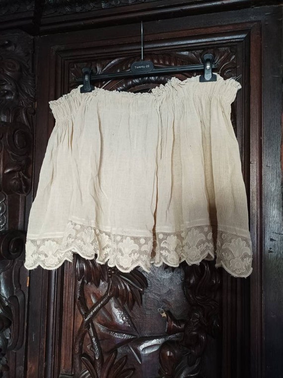 antique Victorian mini petticoat with lace / nigh… - image 7
