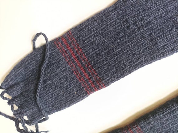 Antique hand knitted wool socks / folk art / trad… - image 3