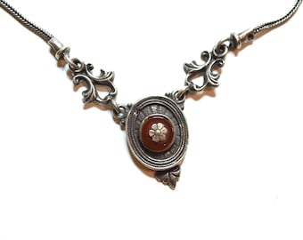 Vintage sterling silver necklace marked 925 / pendant 60&#39;s or 70&#39;s