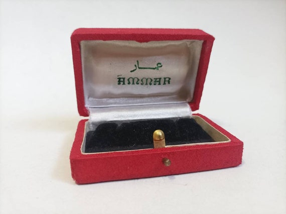 Antique Vintage Red black velvet double ring Box,… - image 2