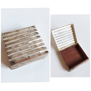 scatola di sigarette / tabacco placcata argento vintage o antico
