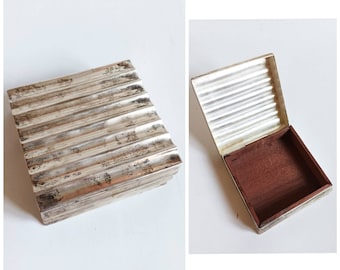 vintage or antique silver plated cigarette box / tobacco box