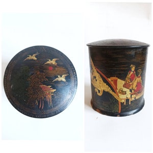 Antique Russian imperial lacquer  tea box, Alexey Gubkin A. Kuznetsov and Co,  Moscow