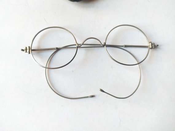 antique eye glasses in original case / wire rims … - image 10