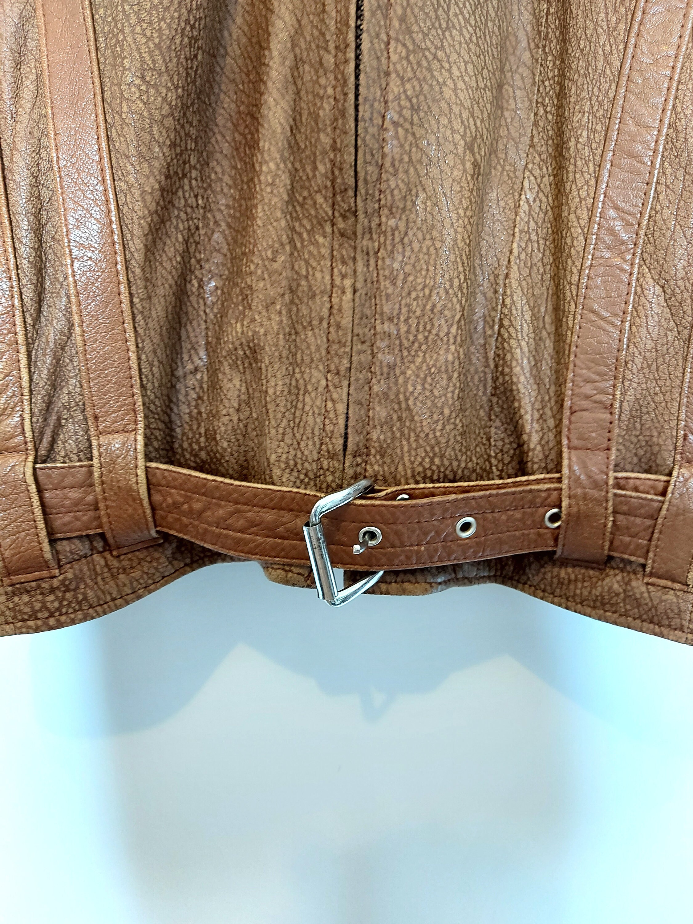 ジャケット・アウター 1980s Euro Vintage Brown Leather Jacket Vintage 80s A2 Military Jacket Oversized Distressed Brown Leather