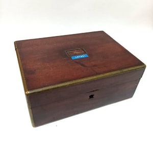 Antique 1880&#39;s wooden and brass box