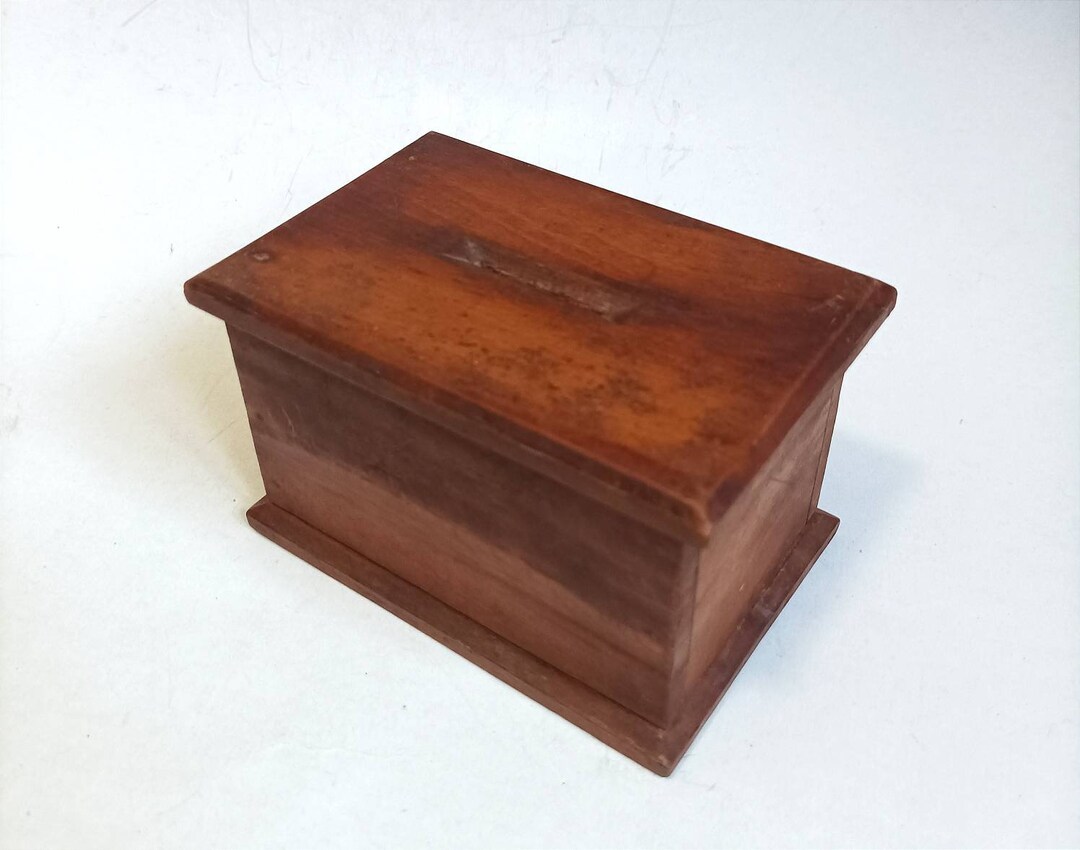 Antique Wooden Money Box / Hand Made Coin Bank Etsy