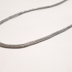 Collar de cadena trenzada de cola de zorro antiguo de plata esterlina 91gr / Joyería de hombre de plata maciza torcida / 6 mm, 83,5 cm / Joyería de cola de zorro 32,9 pulgadas de largo