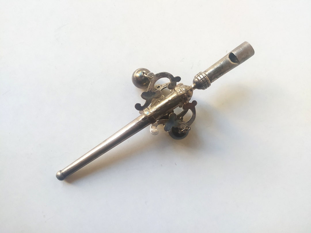 Antique Sterling Silver Baby Rattle and Whistle / Victorian Etsy
