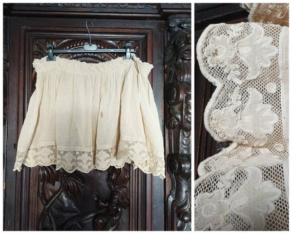 antique Victorian mini petticoat with lace / nigh… - image 1